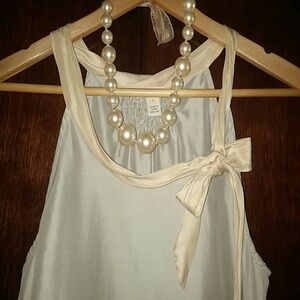 J. Crew‎ Silk Tank Blouse Top 2 XS Tie Neck Gray